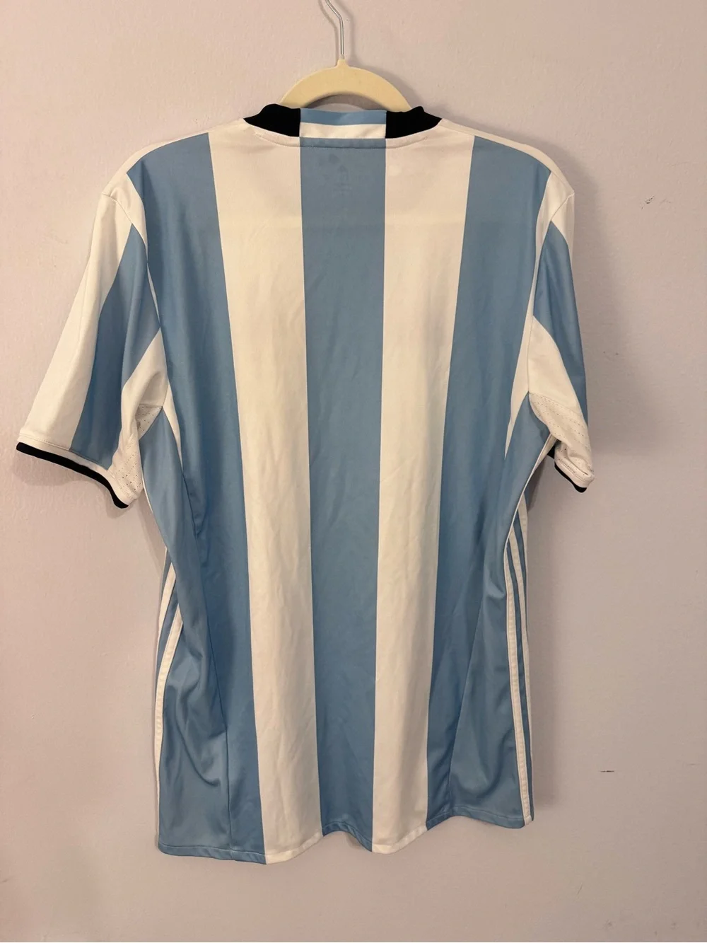 adidas Argentina Striped Soccer Jersey - Light Blue & White